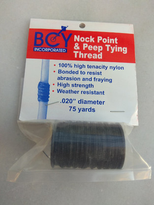 BCY Nock Point & Peep Tying Thread .020" 75YD Black